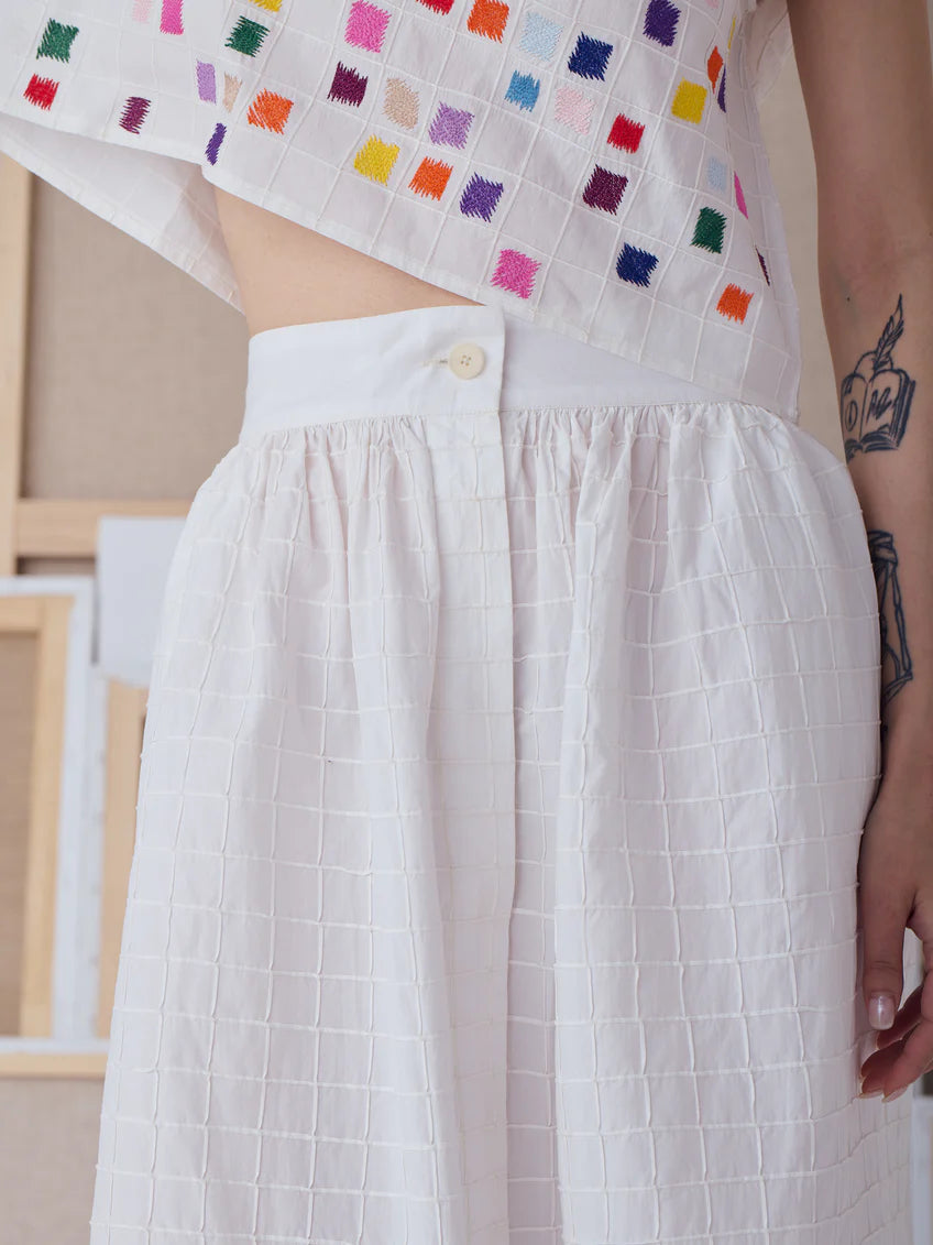 mona la coloriste skirt embroidery multicolor - MII SS25