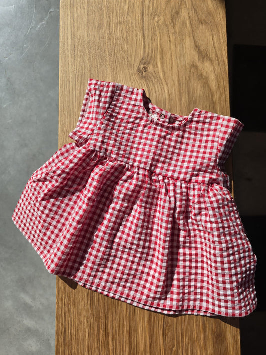 baby red tartan dress - TOCON SS25