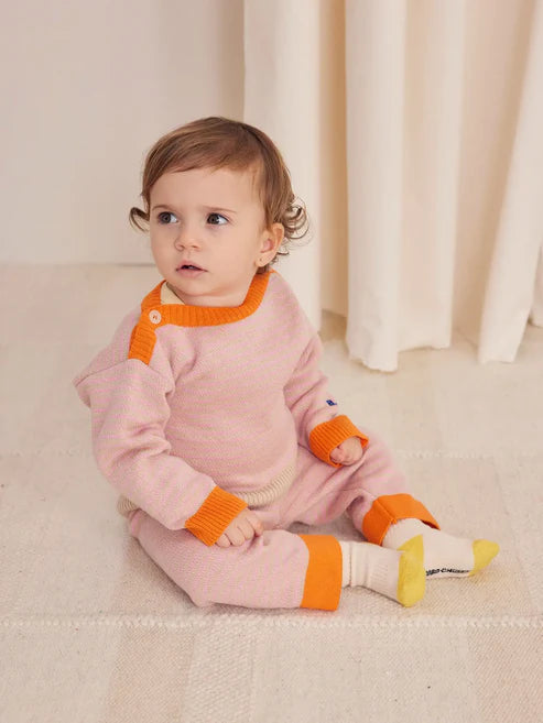 baby stripes pink jumper AW24