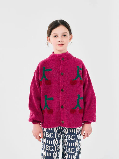 BC cherry intarsia cardigan AW24