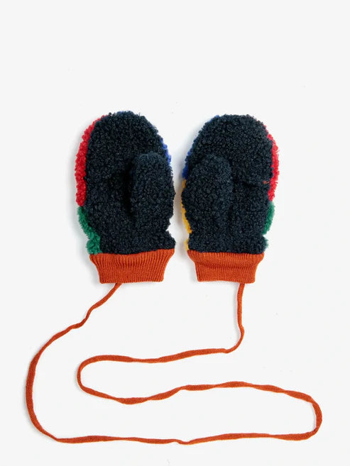 BC colorblock sheepskin mittens AW24