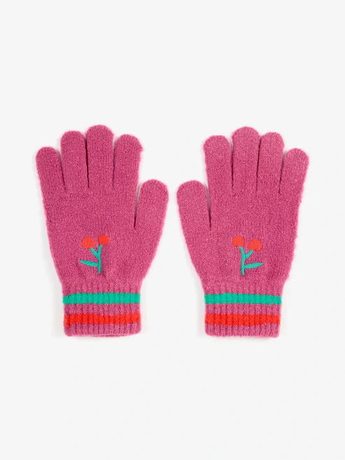 BC cherry knitted gloves AW24