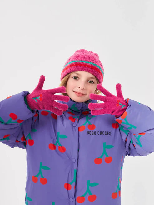 BC cherry knitted gloves AW24