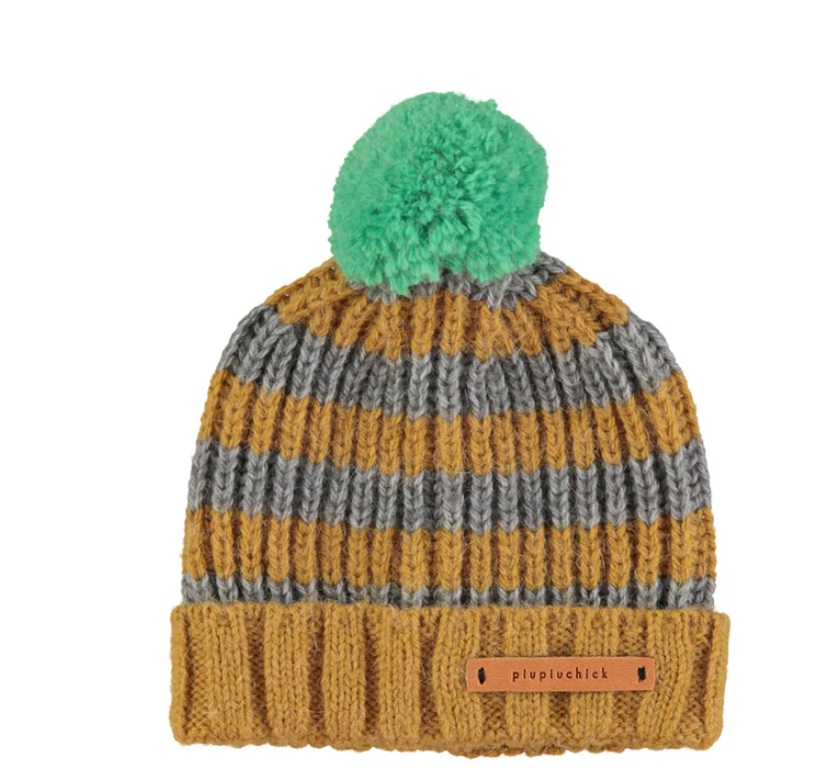 baby knitted hat stripes AW24