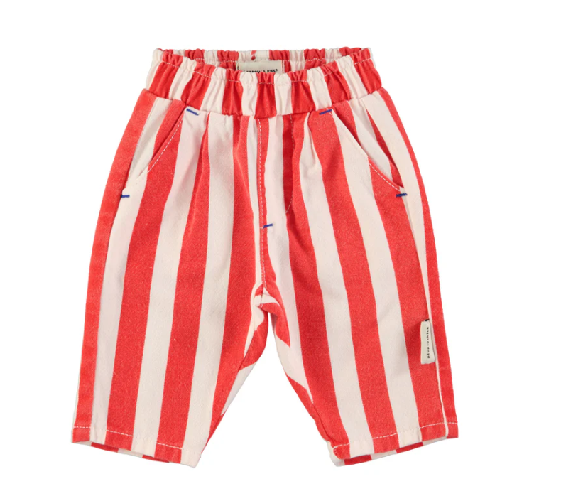 Baby unisex trouser red white