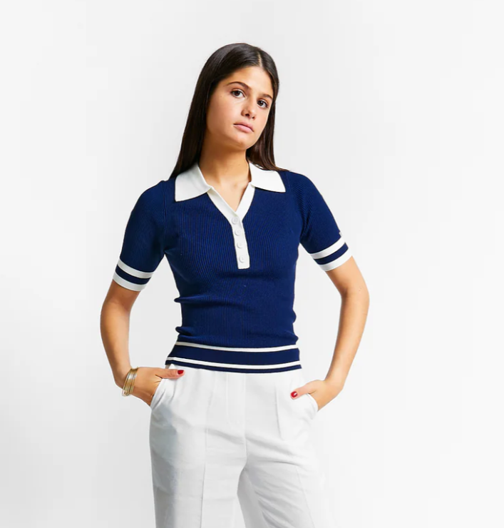 santorini navy top bicolor - INDEE SS25