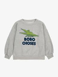 sweater Talking Crocodile Grey - BOBO CHOSES